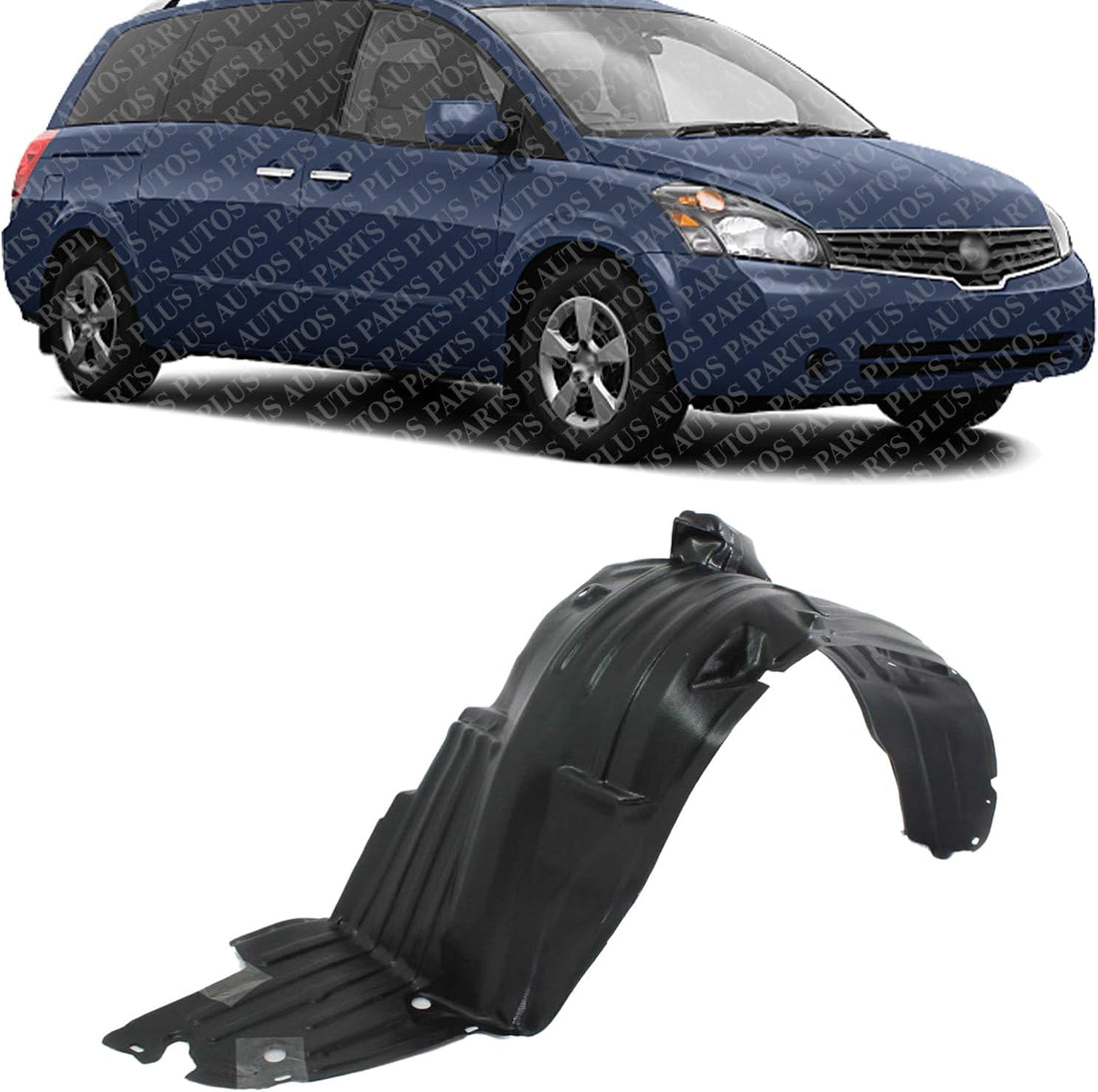 Front Fender Liner Right Passenger Side Direct Replacement Compatible With 2004-2009 Nissan Quest NI1251117 63842CK000