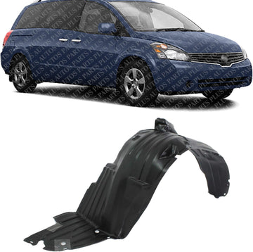 Front Fender Liner Right Passenger Side Direct Replacement Compatible With 2004-2009 Nissan Quest NI1251117 63842CK000