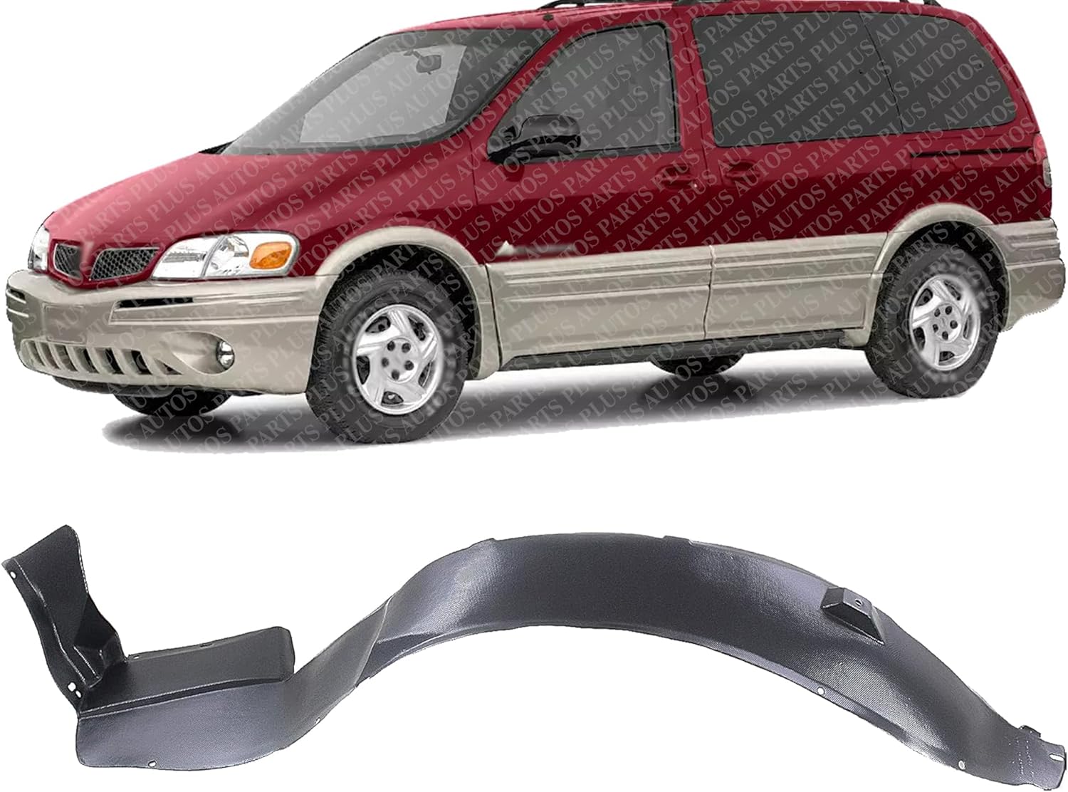 Front Fender Liner Left Driver Side Direct Replacement Compatible With 1997-1998 Pontiac Trans Sport / 1999-2005 Montana GM1248150 10434830