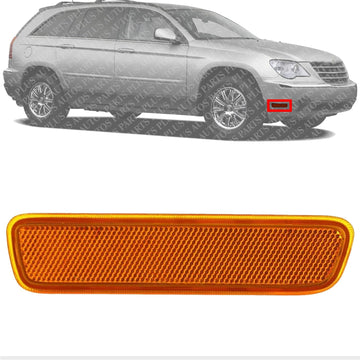 Front Bumper Reflector Right Passenger Side Direct Replacement Compatible With 2004-2008 Chrysler Pacifica CH2557101 4857672AA