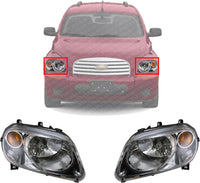 Set Of 2 Front Headlight Composite Assembly Right Passenger & Left Driver Side Direct Replacement Compatible With 2006-2011 Chevrolet HHR GM2502262 GM2503262 15827441 15827442