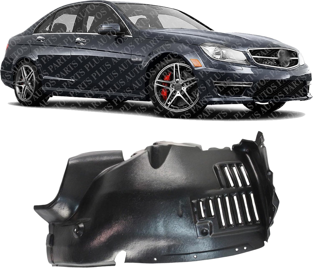 Front Section Fender Liner Right Passenger Side Direct Replacement Compatible With 2008-2015 Mercedes Benz C-Class MB1249147 2046901030