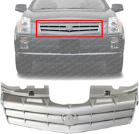 Front Grille Primed Gray Shell And Insert Direct Replacement Compatible With 2006-2009 Cadillac SRX GM1200612 15925771
