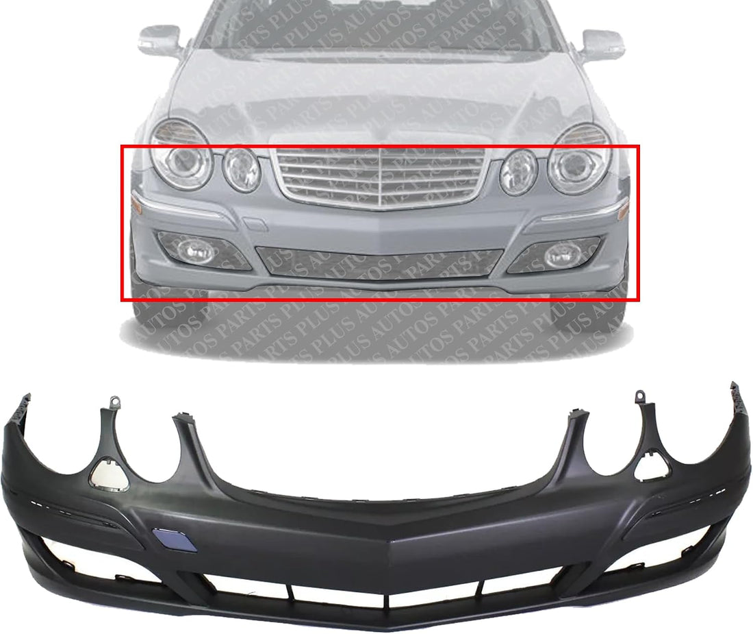 AUTOS PARTS PLUS Front Bumper Cover Primed Direct Replacement Compatible With 2007-2009 Mercedes Benz E-Class MB1000270 2118802440