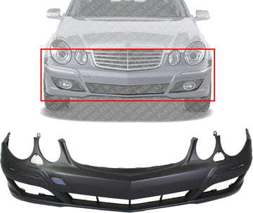 AUTOS PARTS PLUS Front Bumper Cover Primed Direct Replacement Compatible With 2007-2009 Mercedes Benz E-Class MB1000270 2118802440
