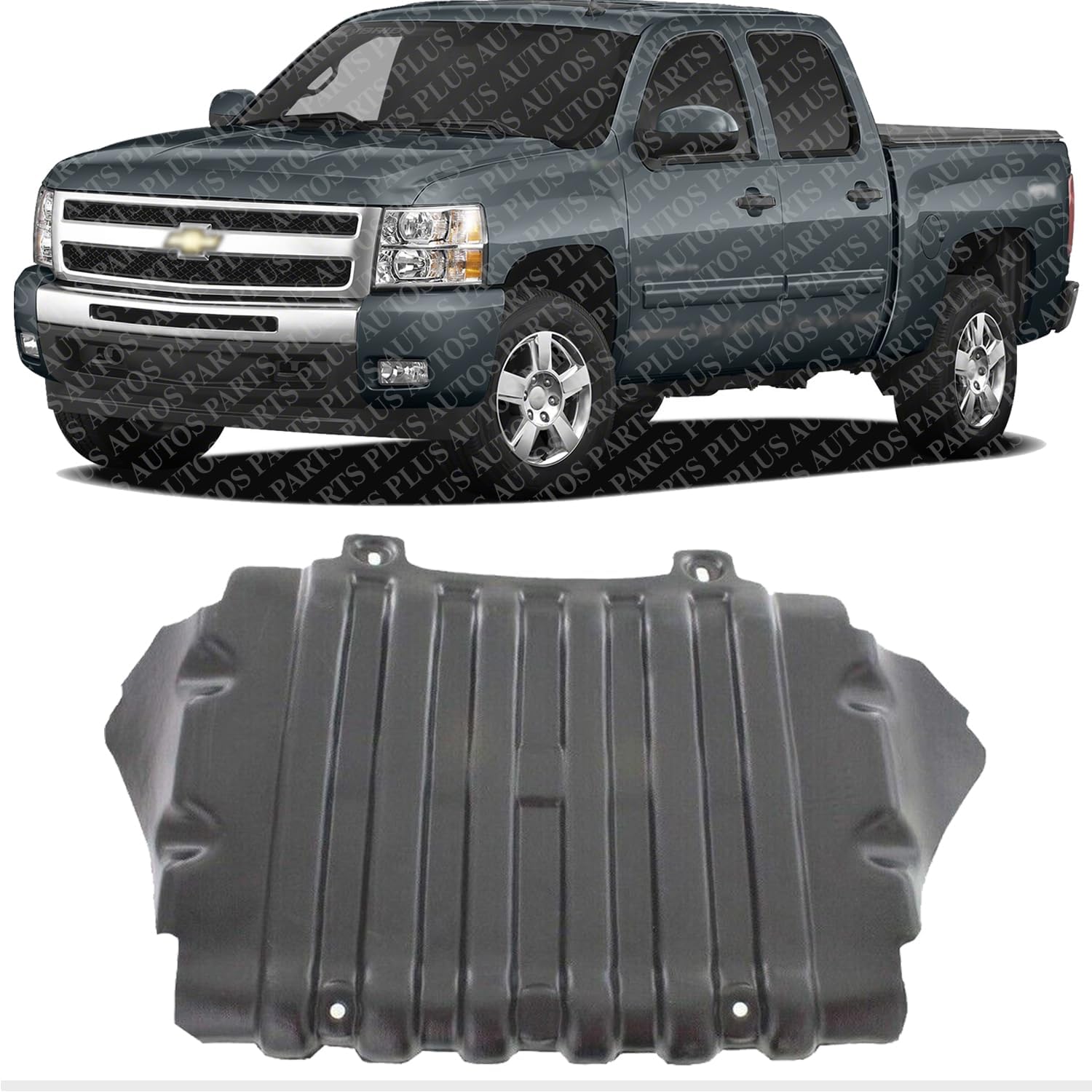 AUTOS PARTS PLUS Front Engine Splash Shield Direct Replacement Compatible with 2007-2013 Chevrolet Silverado 1500 GM1228139 22781371