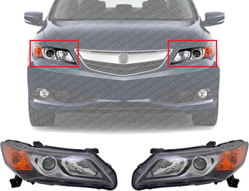 Set Of 2 Front Head Light Assembly Halogen Right Passenger & Left Driver Side Direct Replacement Compatible With 2013-2015 Acura ILX AC2502121 AC2503121 33150TX6A02 33100TX6A02