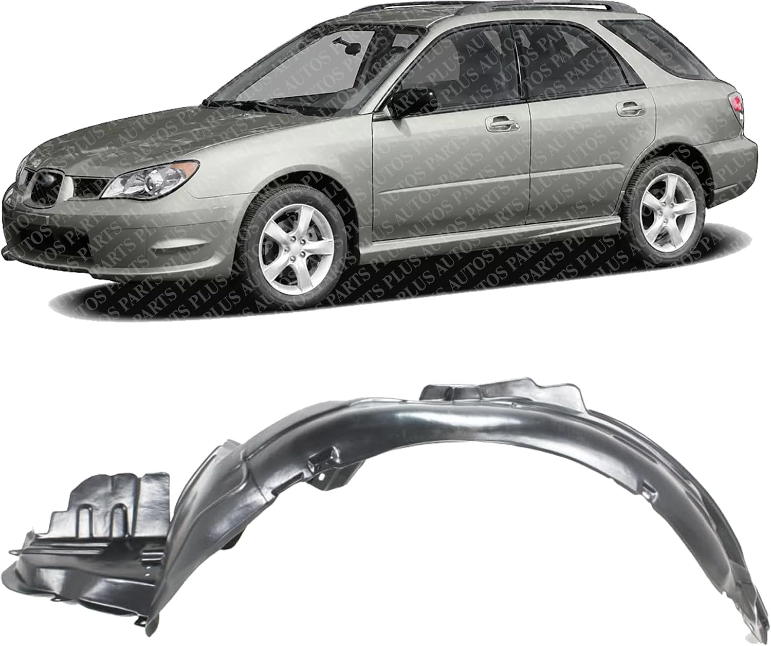 Front Fender Liner Left Driver Side Direct Replacement Compatible With 2006-2007 Subaru Impreza SU1248116 59110FE131