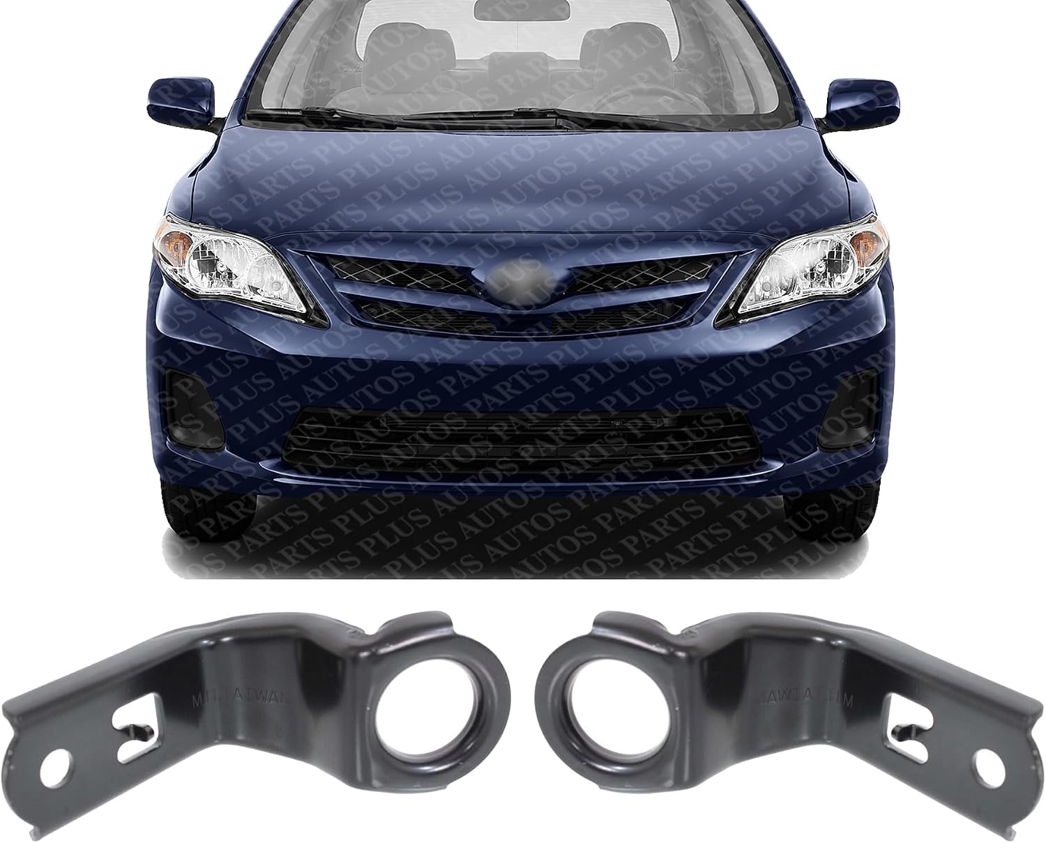 Set of 2 Front Radiator Upper Support Bracket Plastic Left Driver & Right Passenger Side Direct Replacement Compatible with 2009-2013 Toyota Corolla / 2009-2014 Matrix TO1222103
