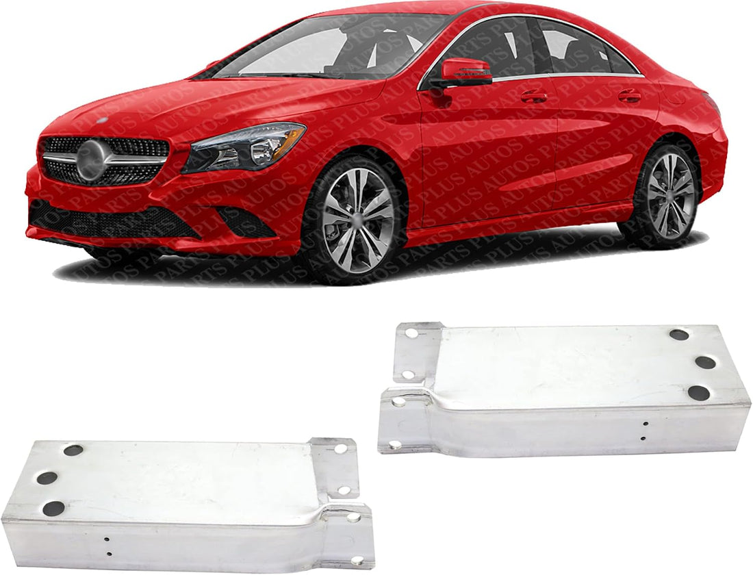 Set Of 2 Front Bumper Bracket Aluminum Left Driver & Right Passenger Side Direct Replacement Compatible With 2014-2019 Mercedes Benz CLA- Class / 2015-2020 GLA-Class