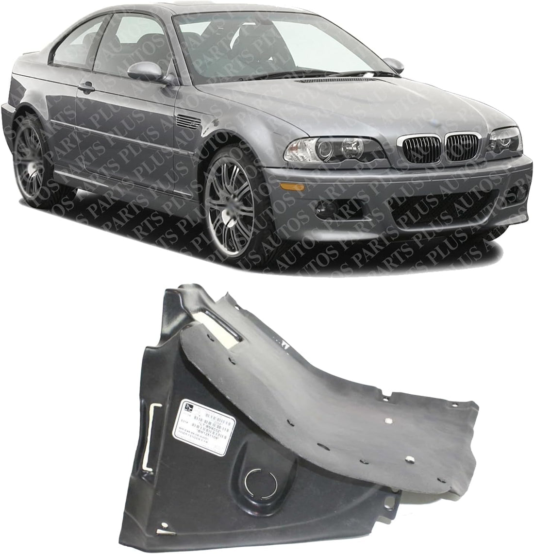Front Section Fender Liner Right Passenger Side Direct Replacement Compatible With 2001-2005 BMW 3-Series BM1251109 51718265468