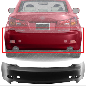 Rear Bumper Cover Primed Direct Replacement Compatible With 2006-2008 Lexus IS250 / IS350 LX1100129 5215953905