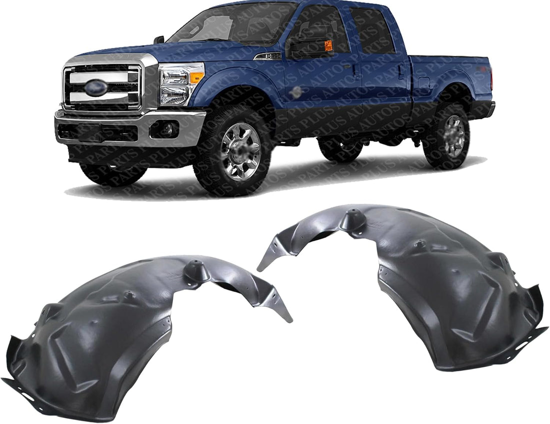 Set Of 2 Front Fender Liner Plastic Left Driver & Right Passenger Side Direct Replacement Compatible With 2011-2016 Ford F-Series Super Duty Pickup FO1249156 FO1248156
