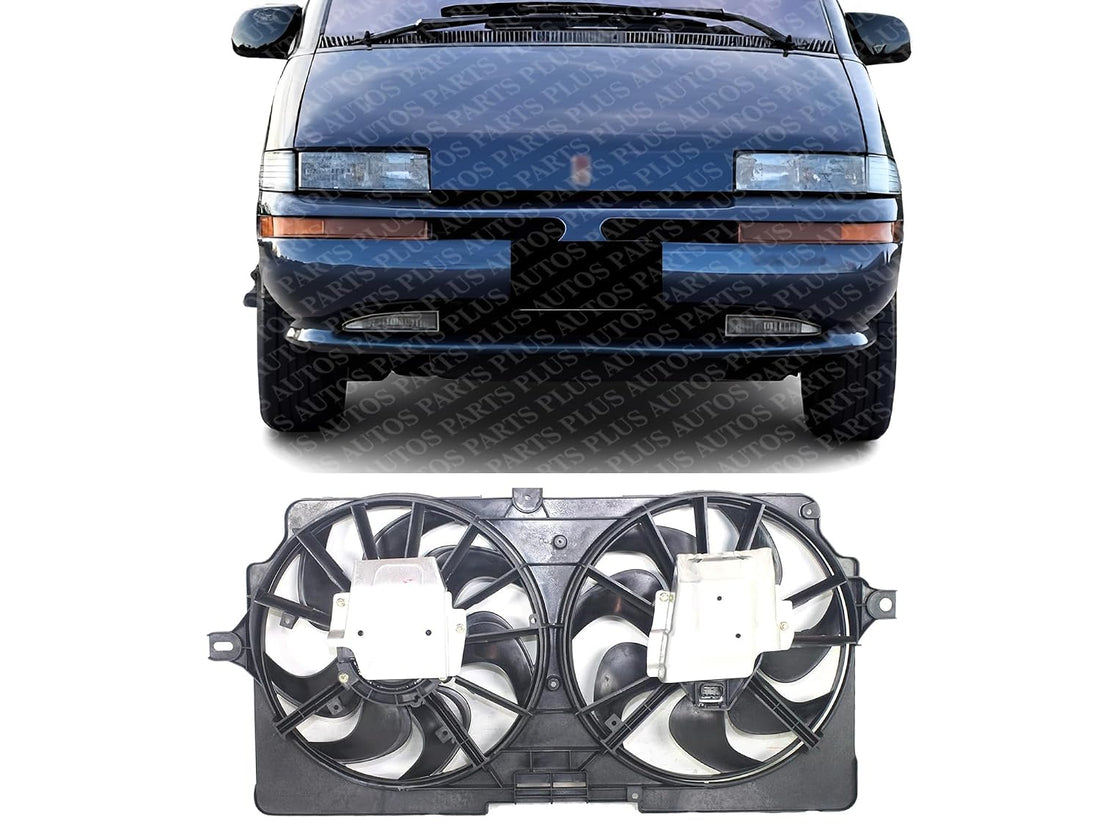 Front Dual Fan Shroud Assembly Direct Replacement Compatible with 1999-2000 Chevrolet Venture GM3115155 12367289