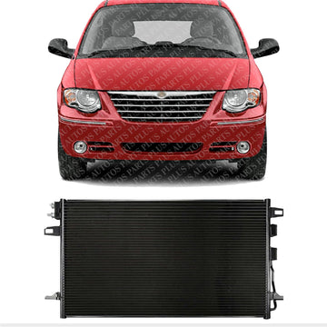 AUTOS PARTS PLUS Front AC Condenser Aluminum Core Direct Replacement Compatible With 2005-2007 Dodge Grand Caravan/Chrysler Town & Country CH3030209 68059739AB