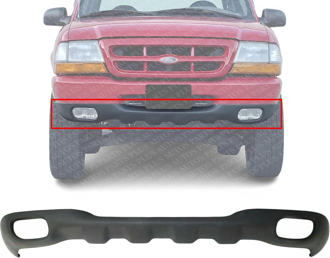 Front Bumper Lower Valance Panel Textured With Fog Light Holes Direct Replacement Compatible With 1998-2000 Ford Ranger Styleside FO1095172 F87Z17626CAA