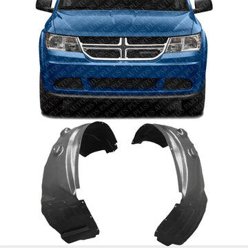 AUTOS PARTS PLUS Set Of 2 Front Fender Liner Left Driver & Right Passenger Side Direct Replacement Compatible With 2009-2020 Dodge Journey CH1249141 CH1248141 5116278AE 5116279AE
