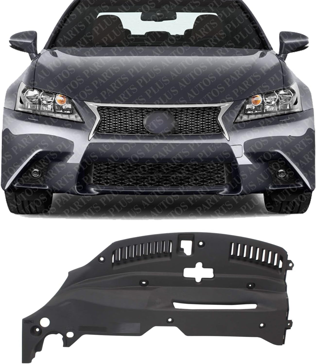 Front Radiator Support Cover Seal Plastic Direct Replacement Compatible With 2013-2015 Lexus GS350 / GS450h LX1224108 5329530100