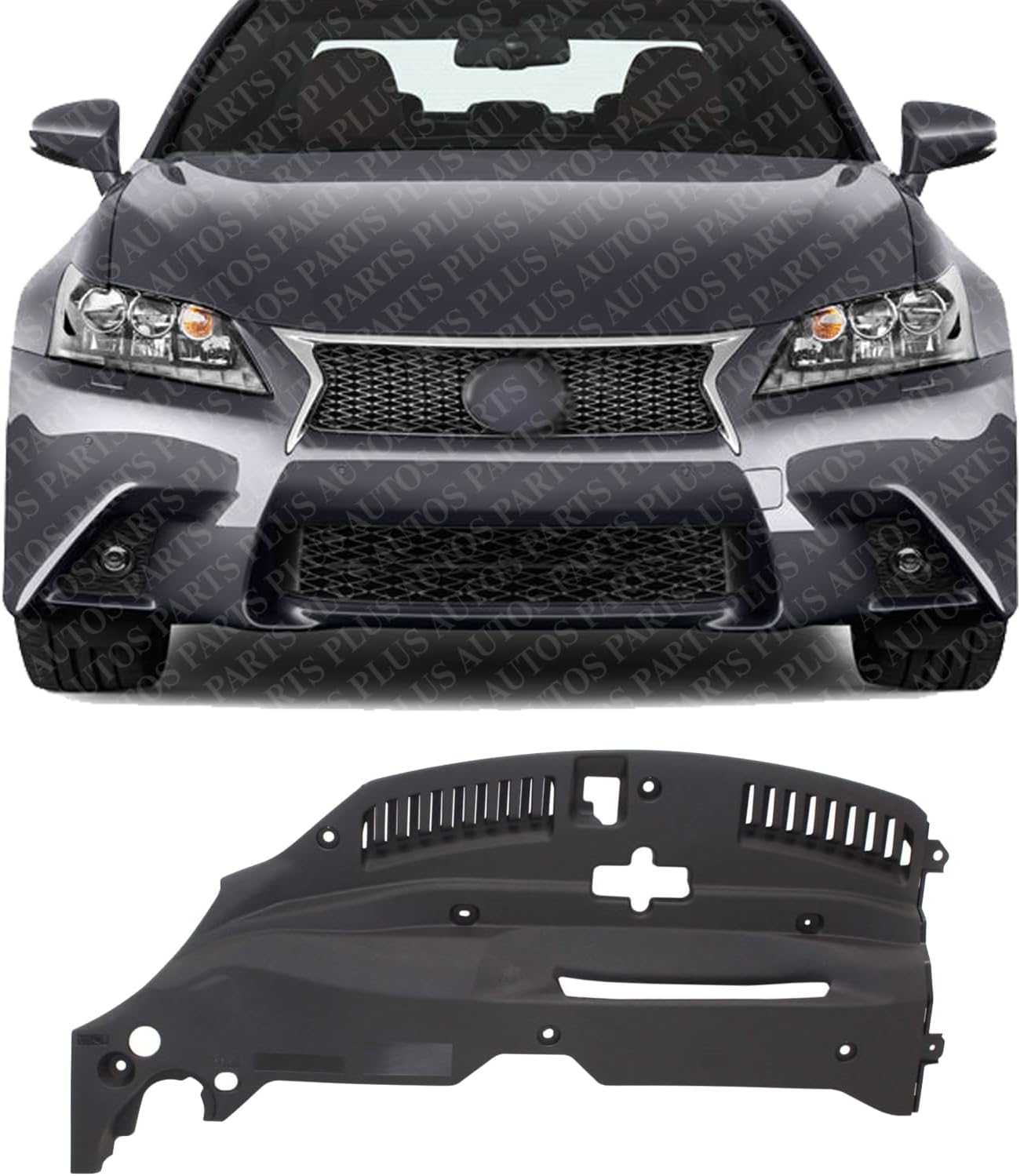 Front Radiator Support Cover Seal Plastic Direct Replacement Compatible With 2013-2015 Lexus GS350 / GS450h LX1224108 5329530100