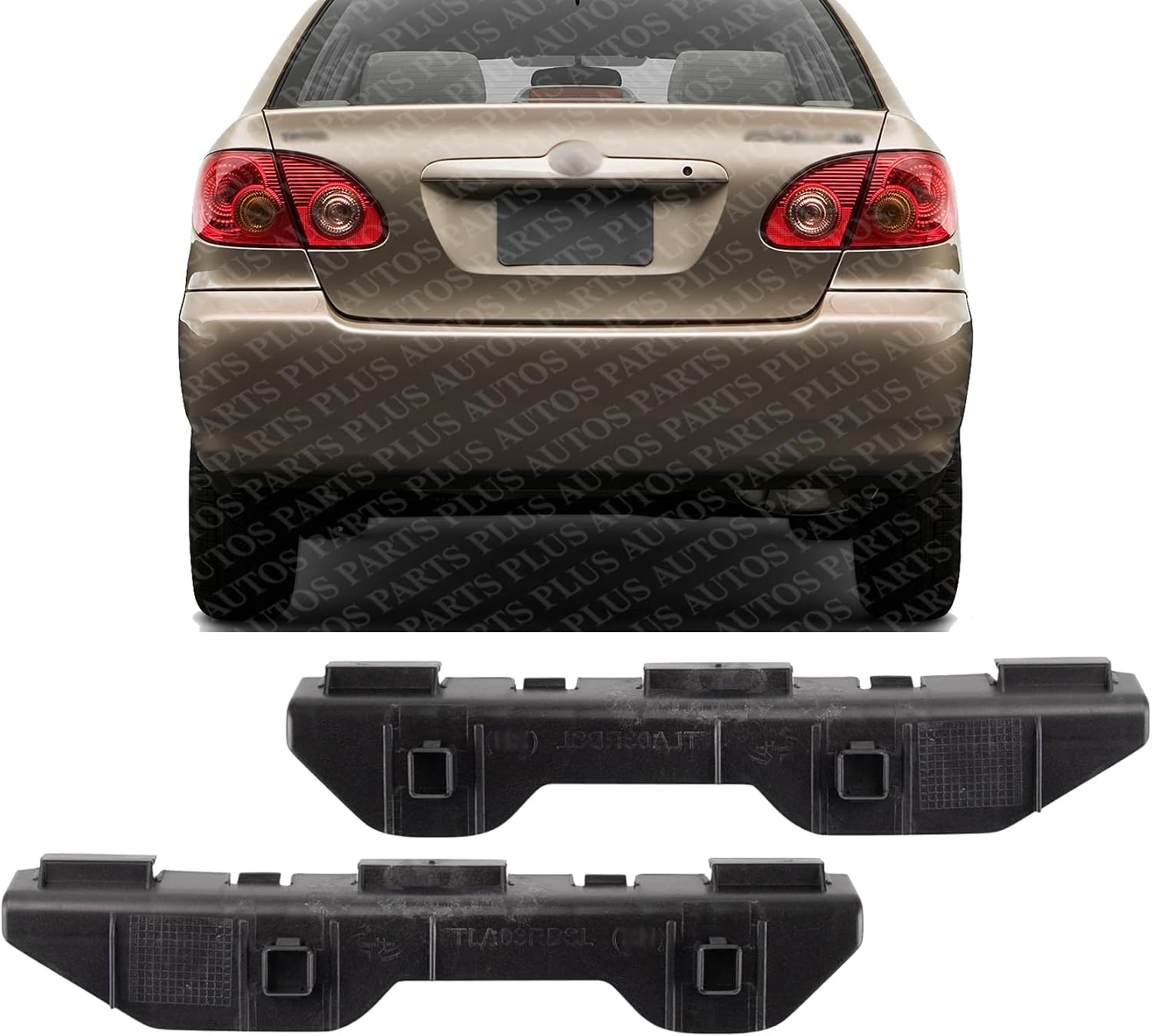 Set Of 2 Rear Bumper Cover Support Bracket Right Passenger & Left Driver Side Direct Replacement Compatible With 2003-2008 Toyota Corolla TO1143112 TO1142112 5215502070 5215602070