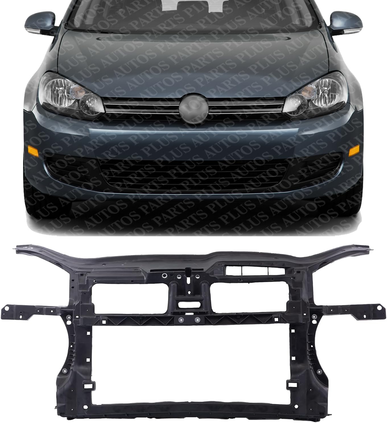 Front Radiator Support Assembly Plastic Direct Replacement Compatible With 2005-2010 Volkswagen Jtta VW1225129 1K0805588R