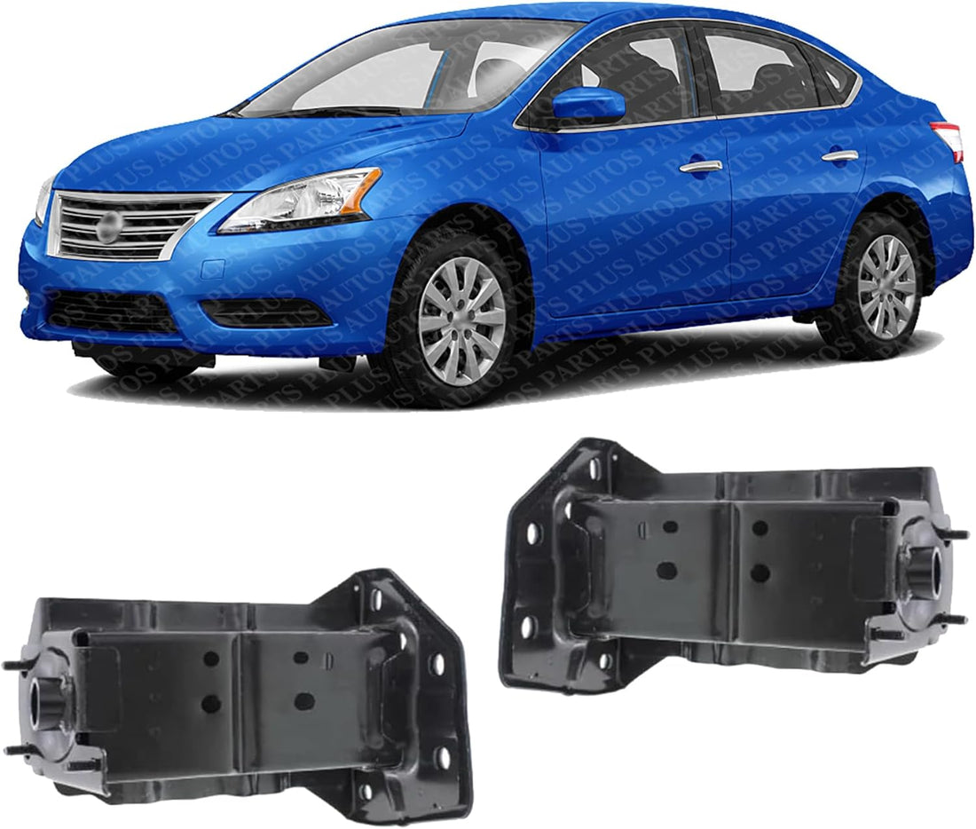 Set Of 2 Front Bumper Side-Member Connector Bracket Steel Left Driver & Right Passenger Side Direct Replacement Compatible With 2013-2019 Nissan Sentra NI1067143 NI1066143