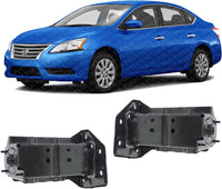 Set Of 2 Front Bumper Side-Member Connector Bracket Steel Left Driver & Right Passenger Side Direct Replacement Compatible With 2013-2019 Nissan Sentra NI1067143 NI1066143