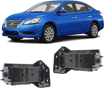 Set Of 2 Front Bumper Side-Member Connector Bracket Steel Left Driver & Right Passenger Side Direct Replacement Compatible With 2013-2019 Nissan Sentra NI1067143 NI1066143