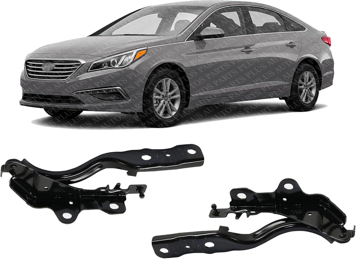 Set Of 2 Front Hood Hinge Assembly Steel Left Driver & Right Passenger Side Direct Replacement Compatible With 2015-2019 Hyundai Sonata HY1236163 HY1236164 79120C2000 79120C1000