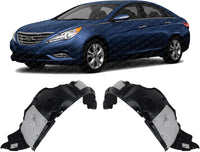 Set Of 2 Front Fender Liner Right Passenger & Left Driver Side Direct Replacement Compatible With 2012-2013 Hyundai Sonata HY1249134 HY1248134 868123Q500 868113Q500