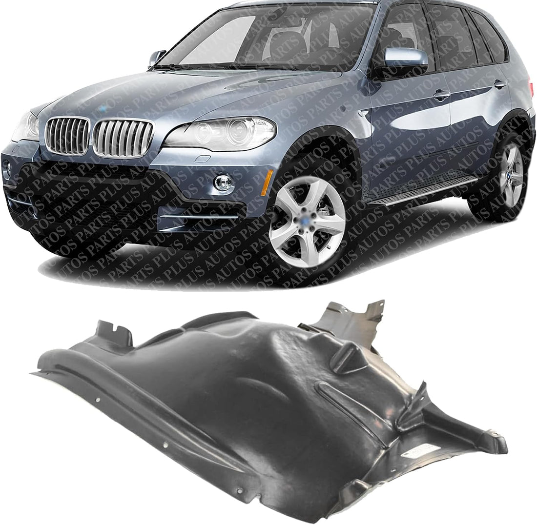 Front Fender Liner Rear Section Left Driver Side Direct Replacement Compatible With 2007-2013 BMW X5 BM1248109 51717169413