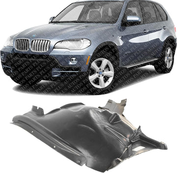 Front Fender Liner Rear Section Left Driver Side Direct Replacement Compatible With 2007-2013 BMW X5 BM1248109 51717169413