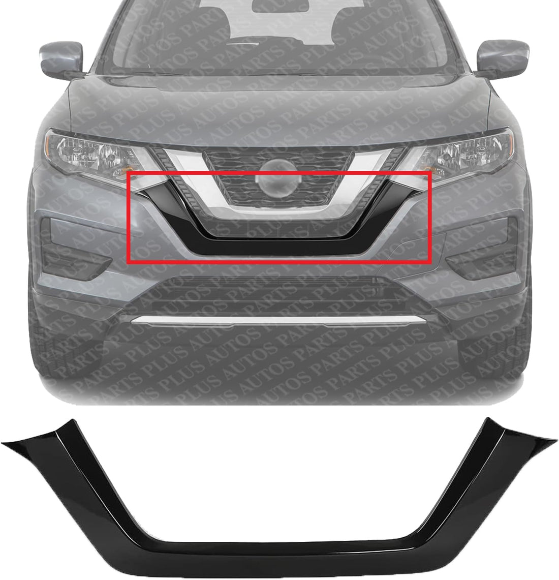 Front Bumper Face Bar Molding Cover Primed Direct Replacement Compatible With 2017-2020 Nissan Rogue NI1044114 622786FL0A