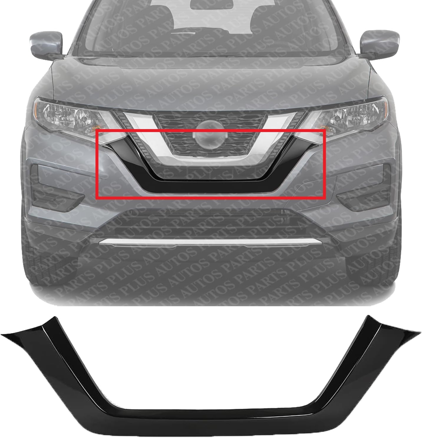 Front Bumper Face Bar Molding Cover Primed Direct Replacement Compatible With 2017-2020 Nissan Rogue NI1044114 622786FL0A