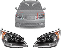 Set Of 2 Front Head Light Assembly Halogen Right Passenger And Left Driver Side Direct Replacement Compatible With 2008-2010 Honda Odyssey HO2502136 HO2503136 33150SHJA51 33100SHJA51