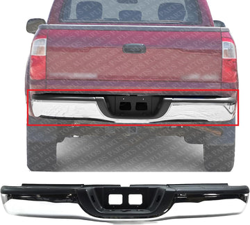 Rear Step Bumper Assembly Chrome Steel Direct Replacement Compatible With 2000-2006 Toyota Tundra TO1103107 521510C021-PFM