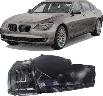 Front Section Fender Liner Plastic Left Driver Side Direct Replacement Compatible With 2009-2015 BMW 7-Series BM1248114 51717185163