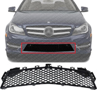 Front Bumper Center Grille Primed Plastic Direct Replacement Compatible With 2012-2015 Mercedes Benz C63 MB1036122 2048851753