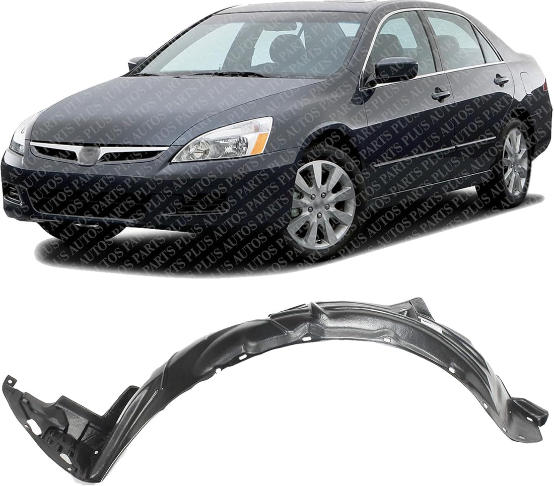 Front Fender Liner Left Driver Side Direct Replacement Compatible With 2003-2007 Honda Accord HO1248117 74151SDNA00