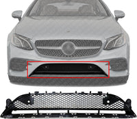 Front Bumper Center Grille Black Plastic Direct Replacement Compatible With 2017-2020 Mercedes Benz E-Class MB1036156 2138856900