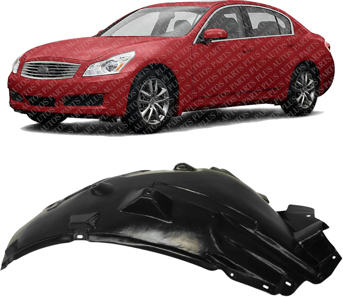 Front Fender Liner Rear Section Left Driver Side Direct Replacement Compatible With 2007-2008 Infiniti G35 / 2009-2013 G37 IN1248126 63843JK30A