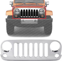 Front Grille Plastic Chrome Shell And Insert Direct Replacement Compatible With 2007-2016 Jeep Wrangler CH1200328 68046306AA-PFM