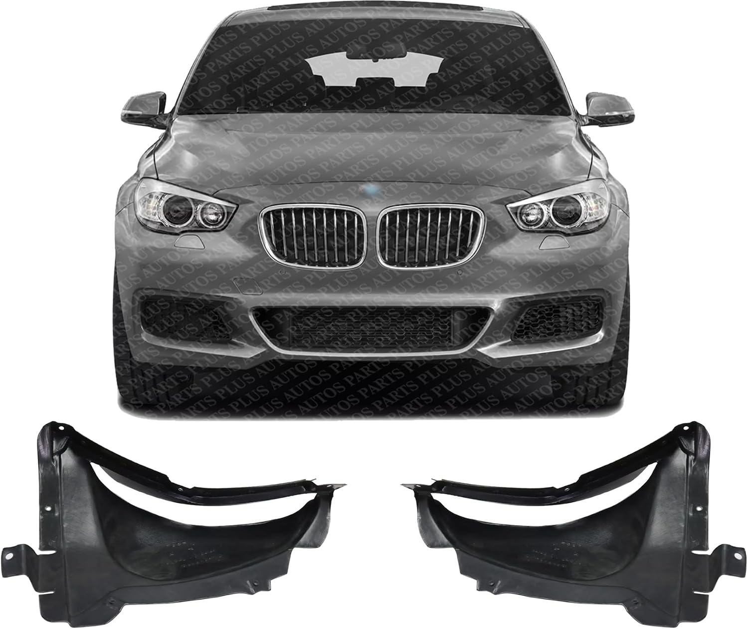 Set of 2 Front Engine Splash Shield Under Cover Right Passenger & Left Driver Side Direct Replacement Compatible with 2011-2016 BMW 5-Series BM1228155 BM1228154 51757312829