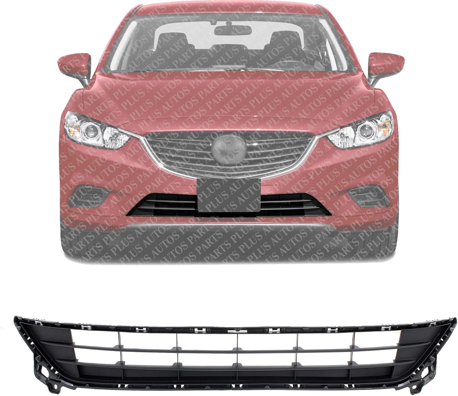 Front Bumper Lower Grille Textured Direct Replacement Compatible With 2014-2017 Mazda 6 MA1036122 GJR9501T1A