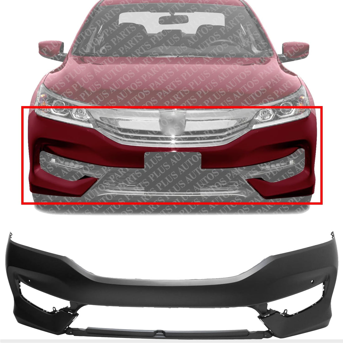 Front Bumper Cover Primed Direct Replacement Compatible With 2016-2017 Honda Accord HO1000303 71100T2FA70ZZ