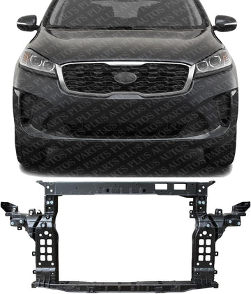 Front Radiator Support Assembly Plastic With Steel Direct Replacement Compatible With 2016-2020 Kia Sorento KI1225173 64101C6500 64101C6000