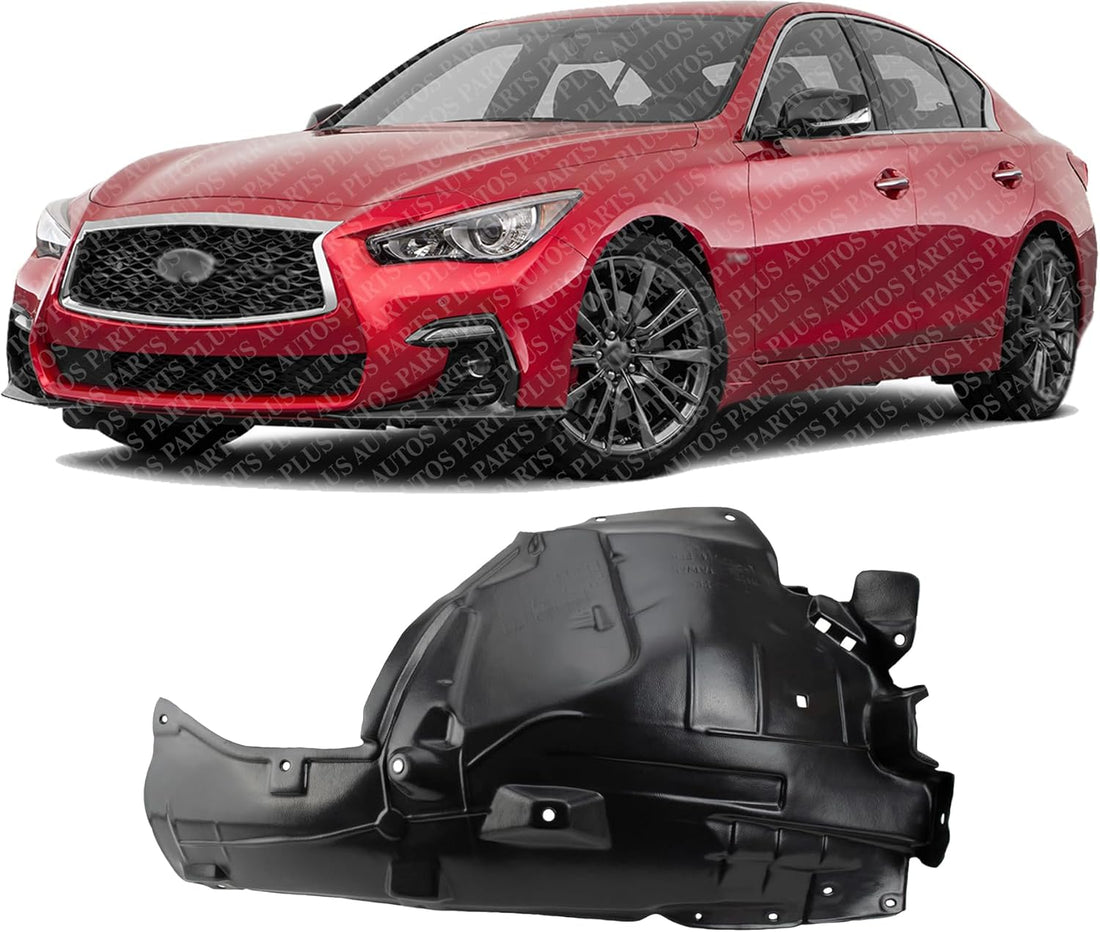 Front Fender Liner Rear Section Left Driver Side Direct Replacement Compatible With 2014-2023 Infiniti Q50 IN1248131 638414GA0A