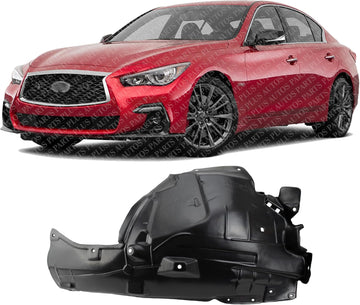 Front Fender Liner Rear Section Left Driver Side Direct Replacement Compatible With 2014-2023 Infiniti Q50 IN1248131 638414GA0A