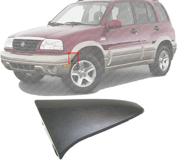 Front Bumper Guard Primed Left Driver Side Direct Replacement Compatible With 2001-2005 Suzuki Grand SZ1004102 7173165DC0ZA4