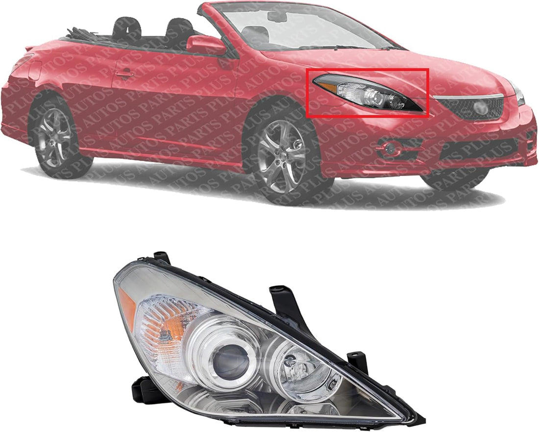 Front Headlight Assembly Right Passenger Side Direct Replacement Compatible With 2007-2008 Toyota Solara TO2503186 8111006422